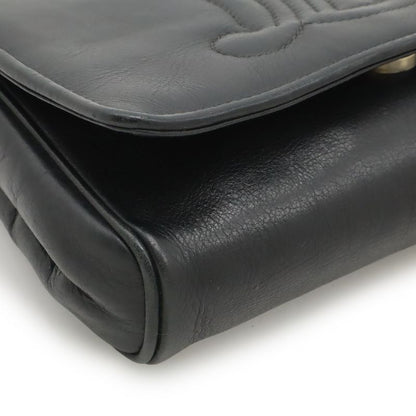 Celine Triomphe Logo Chain Shoulder Bag Pochette Flap Bag Crossbody Leather