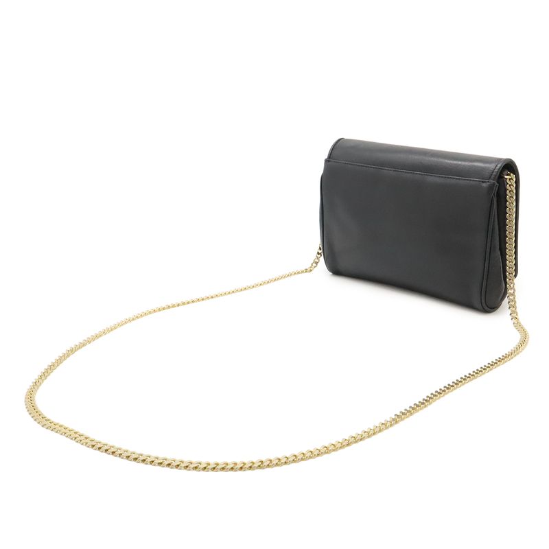 Celine Triomphe Logo Chain Shoulder Bag Pochette Flap Bag Crossbody Leather