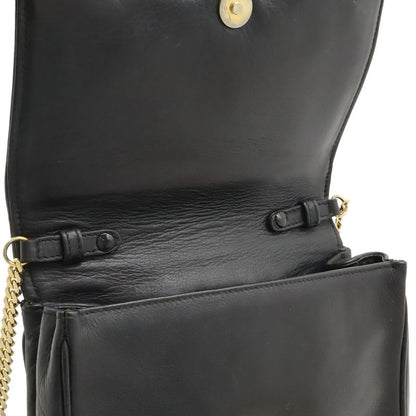 Celine Triomphe Logo Chain Shoulder Bag Pochette Flap Bag Crossbody Leather