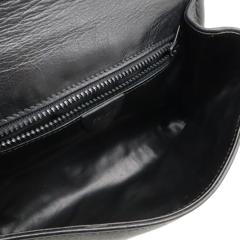 Celine Triomphe Logo Chain Shoulder Bag Pochette Flap Bag Crossbody Leather