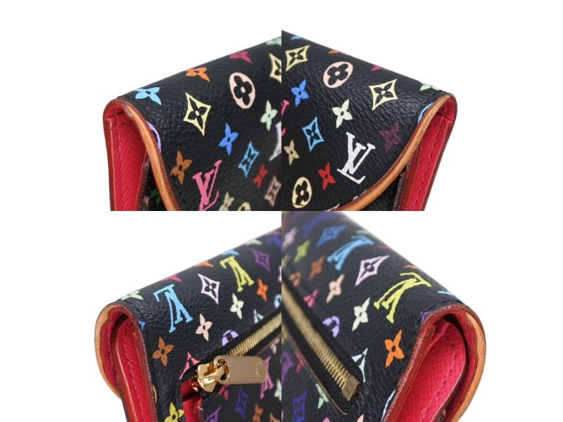 Louis Vuitton Portefeuille Trifold Wallet Grenat Multicolor Leather Gold — view 5