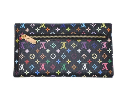 Louis Vuitton Portefeuille Trifold Wallet Grenat Multicolor Leather Gold — view 2