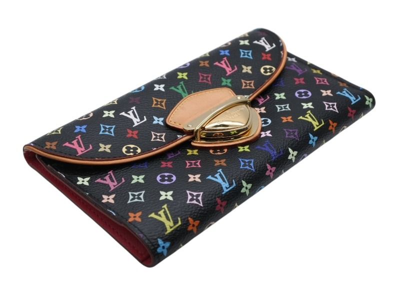 Louis Vuitton Portefeuille Trifold Wallet Grenat Multicolor Leather Gold — view 3
