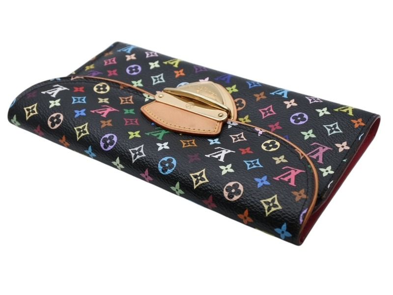 Louis Vuitton Portefeuille Trifold Wallet Grenat Multicolor Leather Gold — view 4