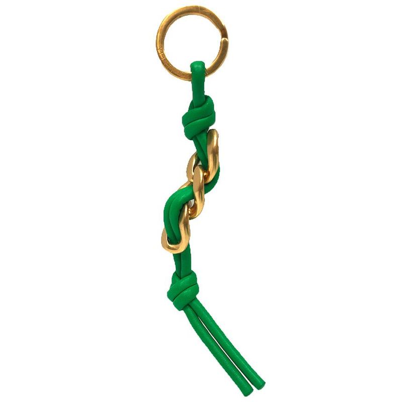 Bottega Veneta Knot Key Holder Key Ring Green Gold New Used Aq12137