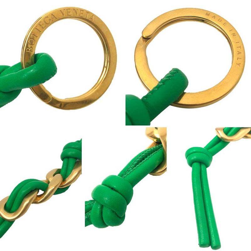 Bottega Veneta Knot Key Holder Key Ring Green Gold New Used Aq12137