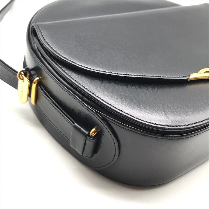 Cartier Sapphire Leather Gold Shoulder Bag Navy