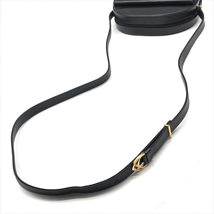 Cartier Sapphire Leather Gold Shoulder Bag Navy