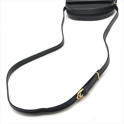 Cartier Sapphire Leather Gold Shoulder Bag Navy