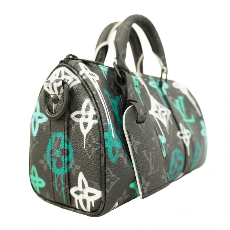 Louis Vuitton Handbag Monogram Eclipse Speedy Bandoliere 25 M21399 Black Green