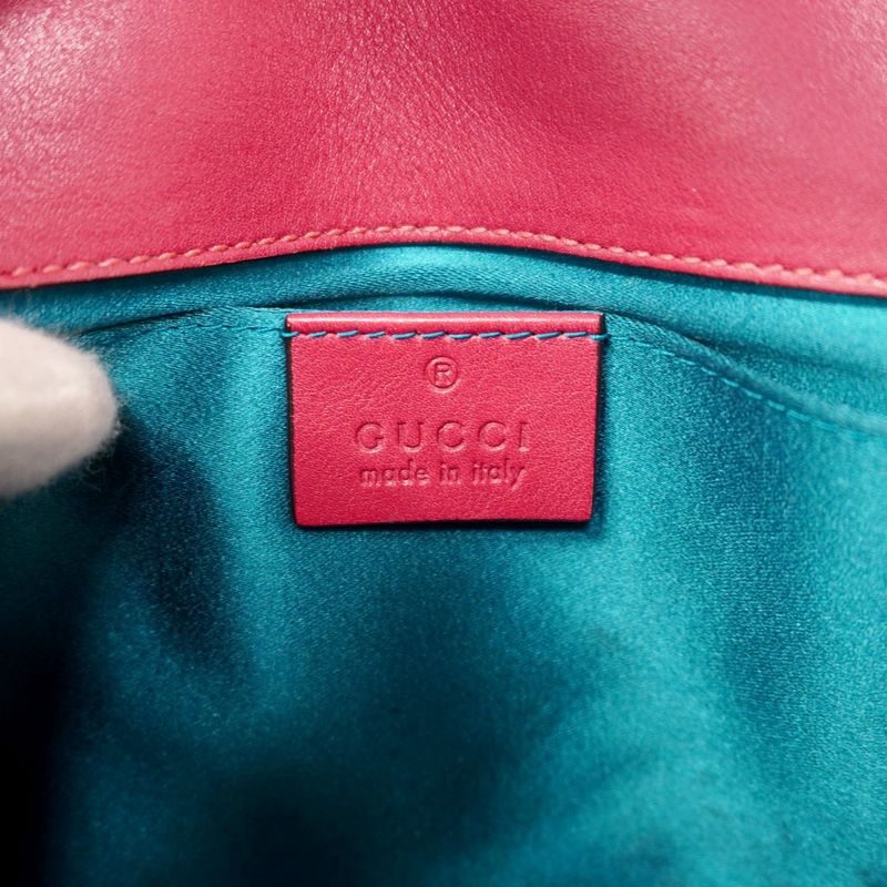 Gucci Shoulder Bag GG Marmont 446744 Velour Pink Gold Hardware Women