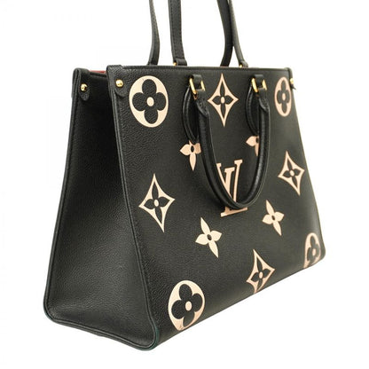 Louis Vuitton Tote Monogram/empreinte Bicolor On-the-go MM M45495 Black Beige