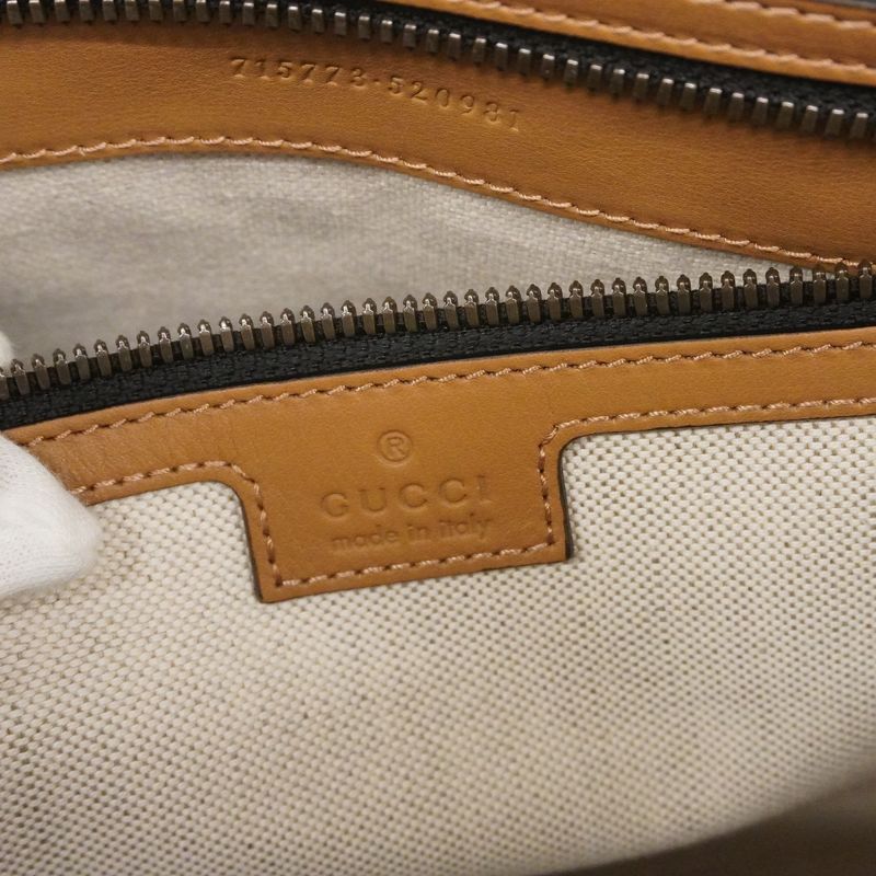 Gucci Boston Bag GG Canvas/sherry Line 715773 Canvas Black Beige Gold Hardware