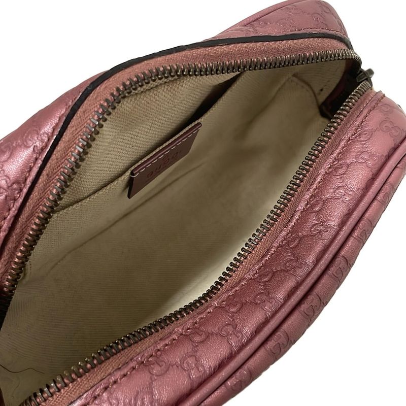 Gucci Shoulder Bag Micro Guccissima Bamboo 309538 Pink Purple Tassel Leather