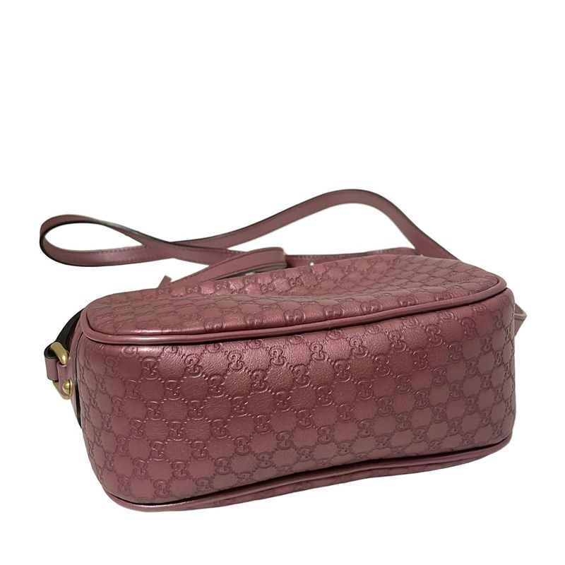 Gucci Shoulder Bag Micro Guccissima Bamboo 309538 Pink Purple Tassel Leather