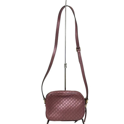 Gucci Shoulder Bag Micro Guccissima Bamboo 309538 Pink Purple Tassel Leather