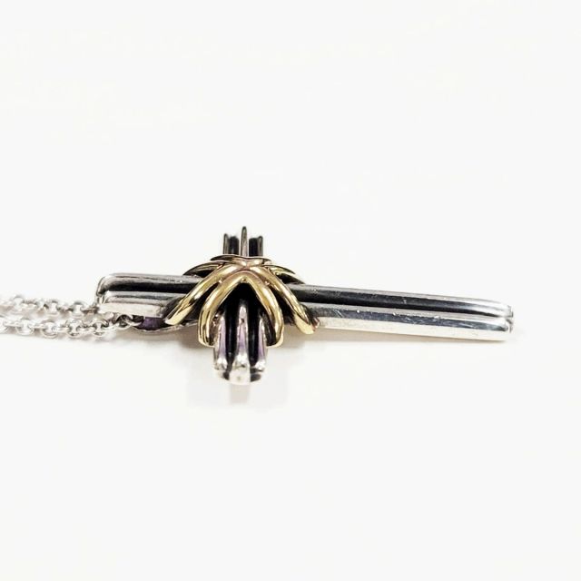 Tiffany & Co Tiffany & CO Signature Cross Necklace 18K Yellow Gold Silver 925