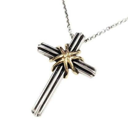 Tiffany & Co Tiffany & CO Signature Cross Necklace 18K Yellow Gold Silver 925
