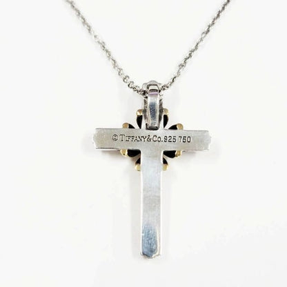 Tiffany & Co Tiffany & CO Signature Cross Necklace 18K Yellow Gold Silver 925