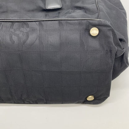 Chanel Handbag Tote New Travel Line MM Nylon Canvas Black Ladies Men Vintage