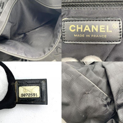 Chanel Handbag Tote New Travel Line MM Nylon Canvas Black Ladies Men Vintage