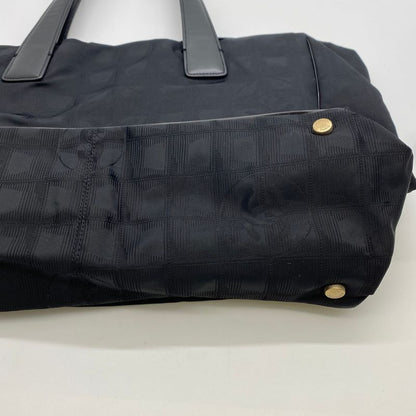 Chanel Handbag Tote New Travel Line MM Nylon Canvas Black Ladies Men Vintage