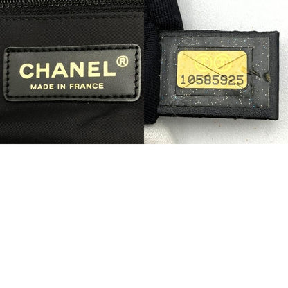 Chanel Handbag Tote New Travel Line MM Nylon Canvas Black Ladies Men Vintage