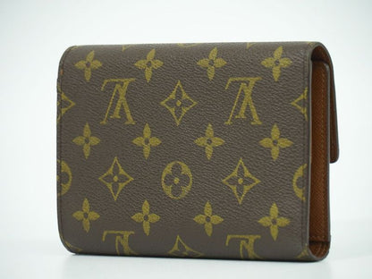 Authentic Louis Vuitton Porte Trésor Etui Papier Monogram Fold Wallet Brown