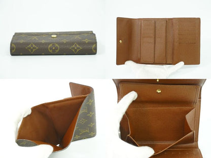 Authentic Louis Vuitton Porte Trésor Etui Papier Monogram Fold Wallet Brown
