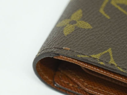 Authentic Louis Vuitton Porte Trésor Etui Papier Monogram Fold Wallet Brown