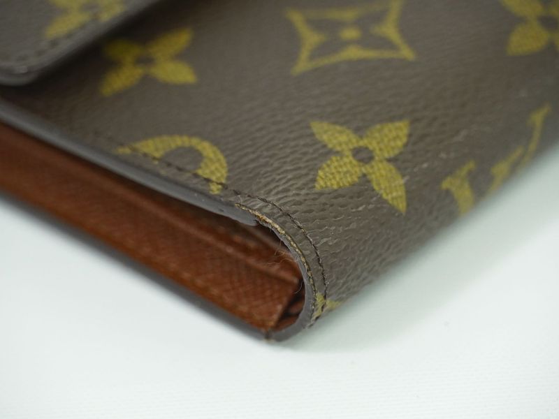 Authentic Louis Vuitton Porte Trésor Etui Papier Monogram Fold Wallet Brown