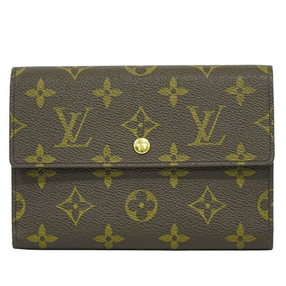 Authentic Louis Vuitton Porte Trésor Etui Papier Monogram Fold Wallet Brown