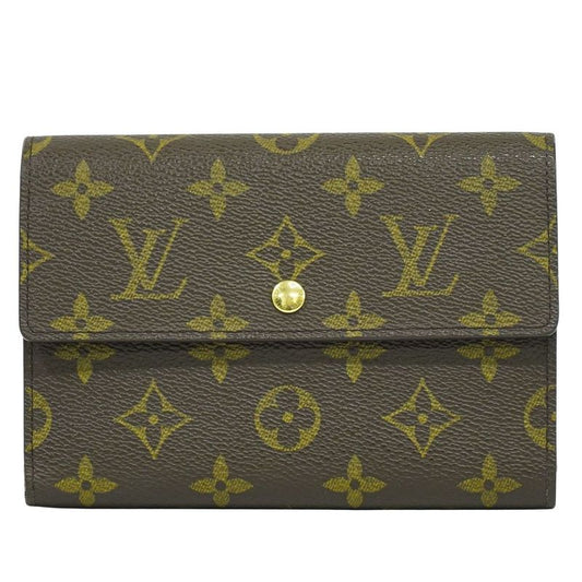 Authentic Louis Vuitton Porte Trésor Etui Papier Monogram Fold Wallet Brown