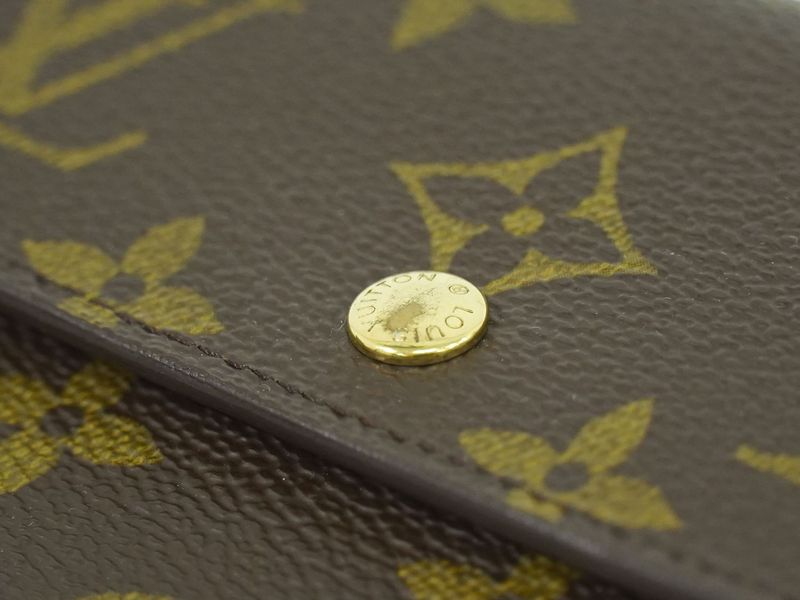 Authentic Louis Vuitton Porte Trésor Etui Papier Monogram Fold Wallet Brown