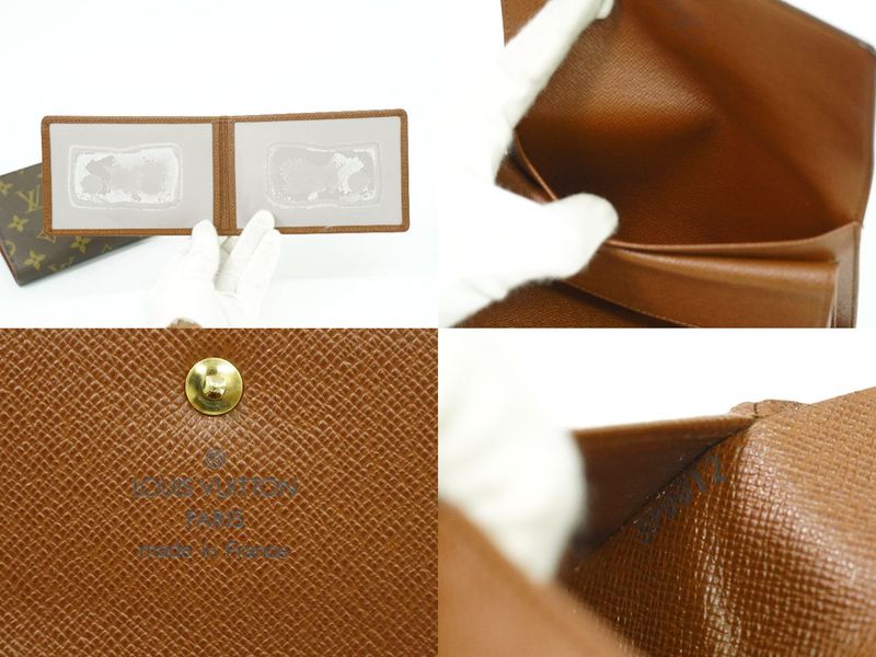 Authentic Louis Vuitton Porte Trésor Etui Papier Monogram Fold Wallet Brown