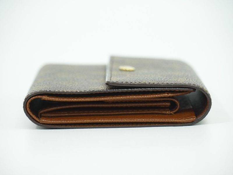 Authentic Louis Vuitton Porte Trésor Etui Papier Monogram Fold Wallet Brown