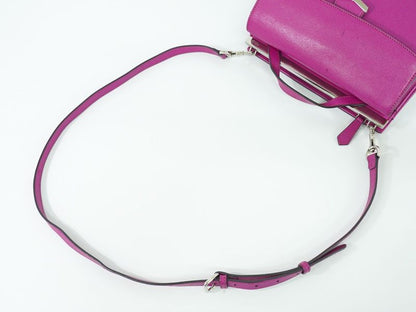 Authentic Fendi Demi Jour 2WAY Shoulder Bag Handbag Pochette Leather Pink