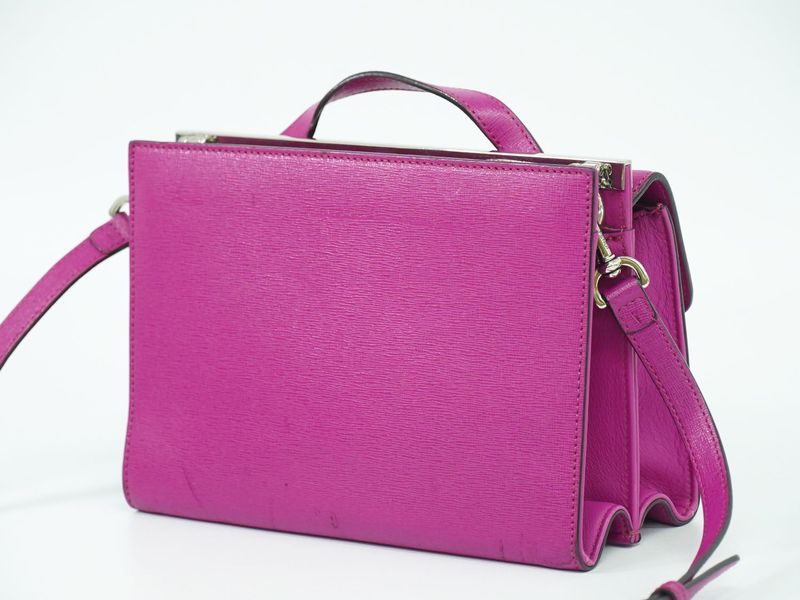 Authentic Fendi Demi Jour 2WAY Shoulder Bag Handbag Pochette Leather Pink