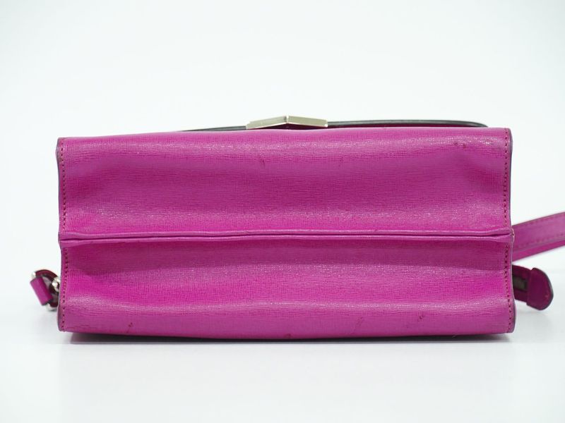 Authentic Fendi Demi Jour 2WAY Shoulder Bag Handbag Pochette Leather Pink