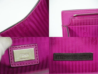 Authentic Fendi Demi Jour 2WAY Shoulder Bag Handbag Pochette Leather Pink