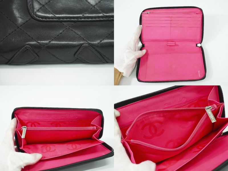 Authentic Chanel Coco Mark Cambon Line Round Zipper Long Wallet Long Wallet