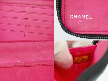 Authentic Chanel Coco Mark Cambon Line Round Zipper Long Wallet Long Wallet