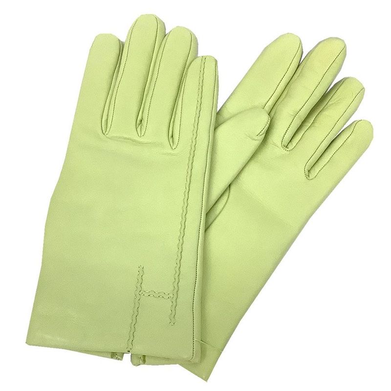 Hermes Leather Gloves Size 7.5 Anise Green Never Used Aq12059