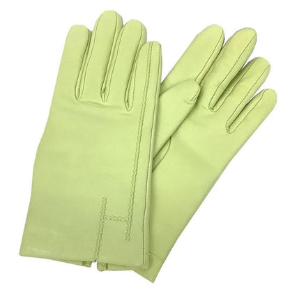 Hermes Leather Gloves Size 7.5 Anise Green Never Used Aq12059