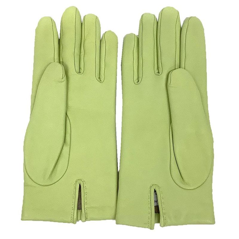 Hermes Leather Gloves Size 7.5 Anise Green Never Used Aq12059