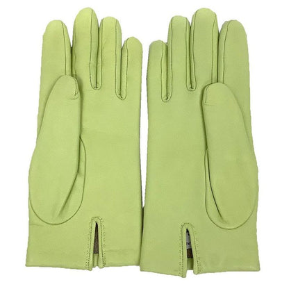 Hermes Leather Gloves Size 7.5 Anise Green Never Used Aq12059