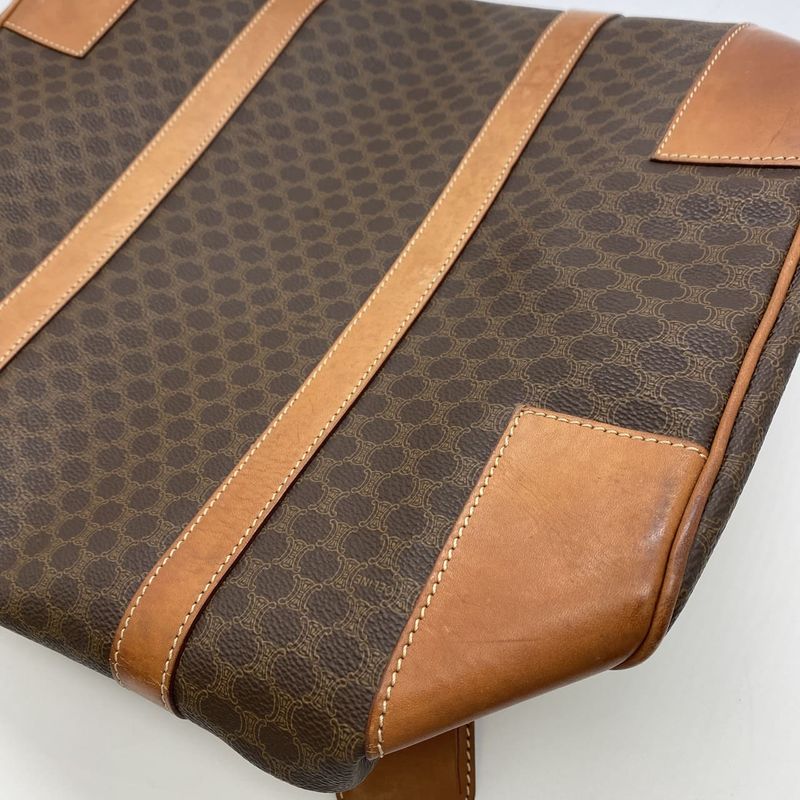 Celine Boston Bag Travel Bag Macadam Vintage PVC Leather Brown Ladies Men