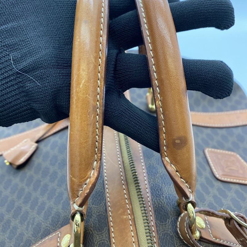 Celine Boston Bag Travel Bag Macadam Vintage PVC Leather Brown Ladies Men