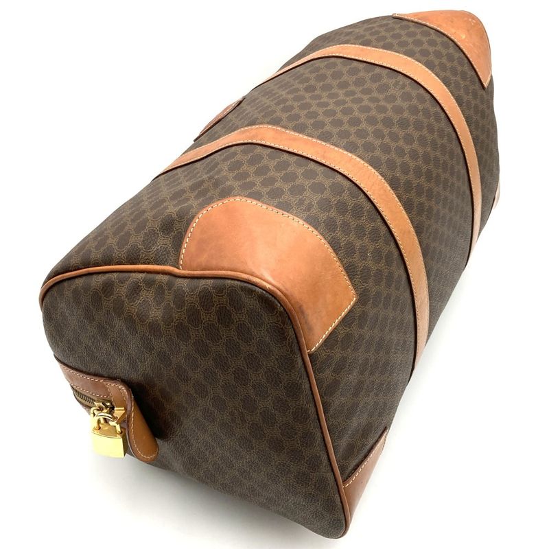 Celine Boston Bag Travel Bag Macadam Vintage PVC Leather Brown Ladies Men