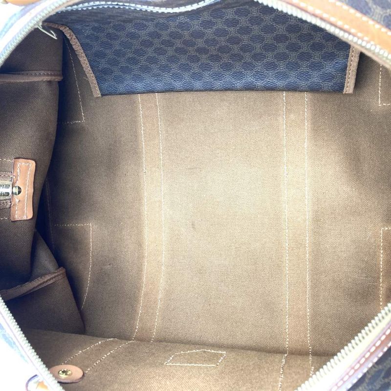 Celine Boston Bag Travel Bag Macadam Vintage PVC Leather Brown Ladies Men